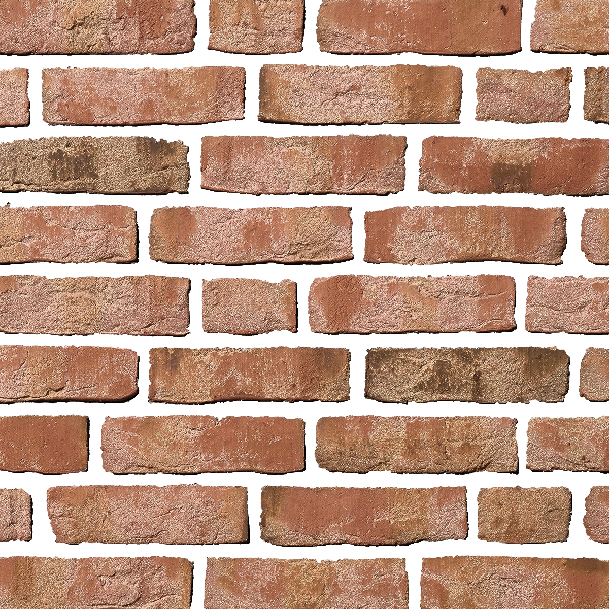 MOORBRAND lehm-bunt Backsteinmauer in verschiedenen Rottönen.