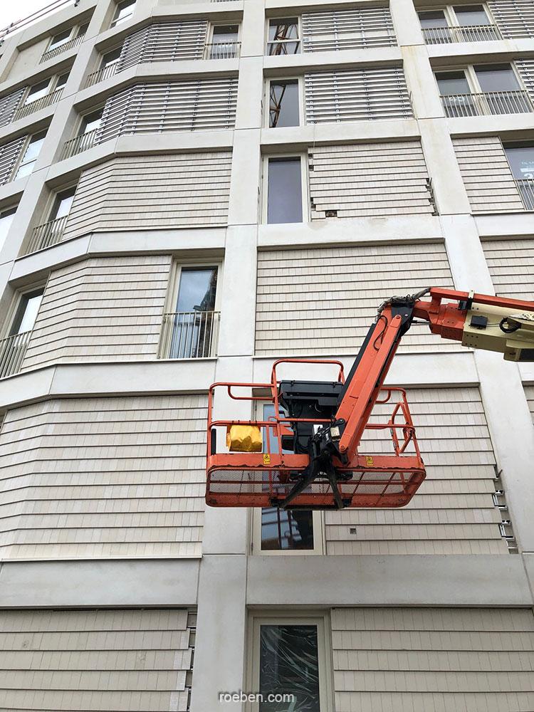 Köge Strandterrassen - Die Montage der Klinkerschindeln