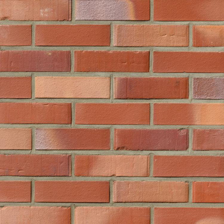 filsum_vulcan_bunt_nf_50-50 Ziegelsteinmauer in verschiedenen Rottönen.