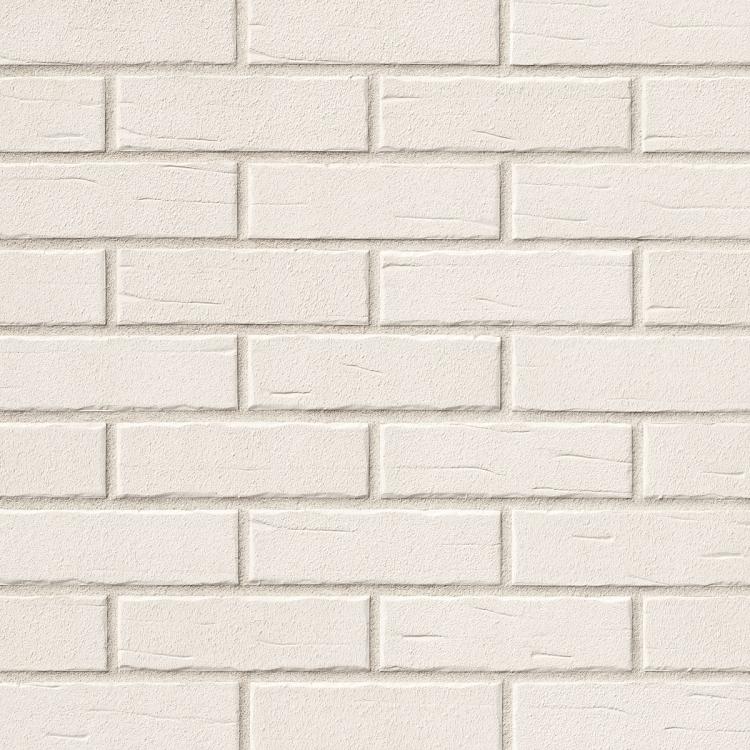 Weiße Ziegelmauer in gleichmäßigem Muster.