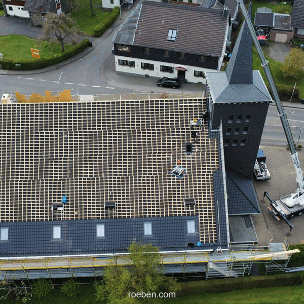 Sanierung mit dem Röben Dachziegel RHEINLAND anthrazit